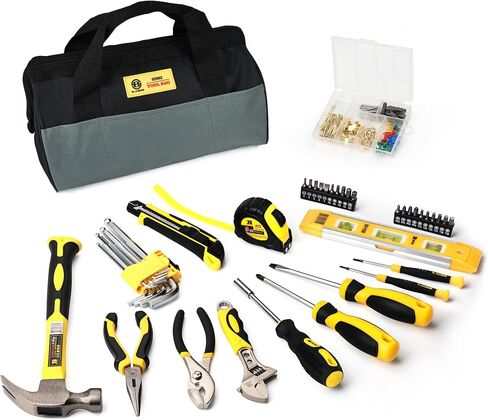 مجموعة أدوات B Bosi Tool مكونة من 142 قطعة مع حقيبة، مجموعة أدوات إصلاح المنزل مع حقيبة أدوات تخزين مفتوحة بفم عريض 13 بوصة (142 قطعة)، 142 قطعة (هذا المنتج غير مؤهل للحصول على خصومات) in Kuwait