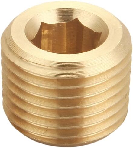 Brass Hex Counter Sunk Plug 1/8 Inch NPT Male Pipe Fitting Set Internal Hex Socket Thread Pipe Plug for Closing the End of Pipe (Pack of 10) in Kuwait
