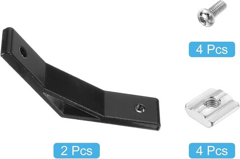 uxcell 2Set 135 Degree Angle Aluminum Profile Corner Bracket, Corner Brace Joint Connectors for 4040 Series with Bolts Nuts (Black) in Saudi Arabia