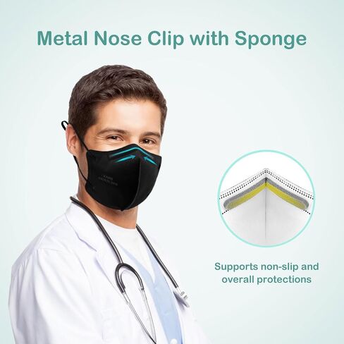Adjustable KN95 Masks, 5-Layer Disposable Respirator Masks with Adjustable Ear Loops, Individually Wrapped in Saudi Arabia