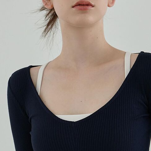 Deviwear Pilates Julia Ribbed Long Sleeve Active T-Shirt Layering Crop Top Yoga gymwear DEVI-T0092 in Kuwait