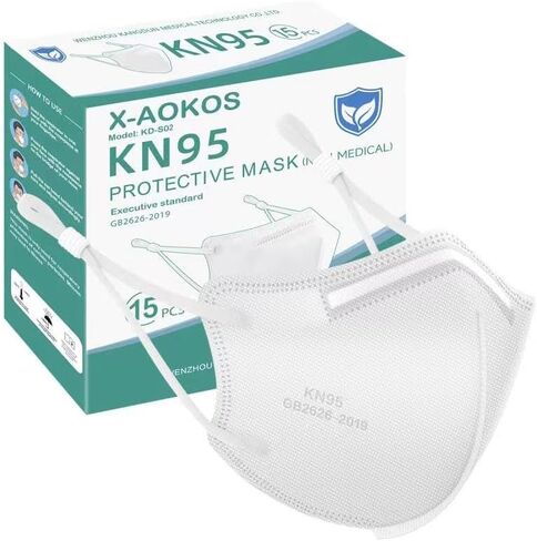 Adjustable KN95 Masks, 5-Layer Disposable Respirator Masks with Adjustable Ear Loops, Individually Wrapped in Saudi Arabia
