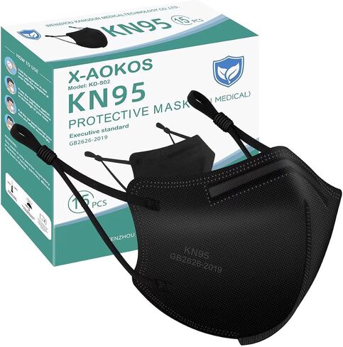 Adjustable KN95 Masks, 5-Layer Disposable Respirator Masks with Adjustable Ear Loops, Individually Wrapped in Saudi Arabia