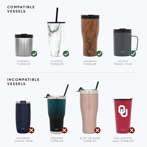Simple Modern Tumbler Coffee Lid Replacement | Reusable Insulated Lid ONLY Fits Simple Modern, S|M Voyager | Flip Lid | Voyager Collection | Clear in Saudi Arabia