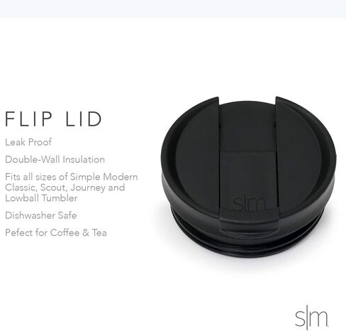 Simple Modern Tumbler Coffee Lid Replacement | Reusable Insulated Lid ONLY Fits Simple Modern, S|M Voyager | Flip Lid | Voyager Collection | Clear in Saudi Arabia