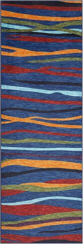 Zacoo Runner Rug 2x6 Rug Washable Rugs Runners for Hallways Abstract Rugs for Bedroom Non Slip Kitchen Mat with Rubber Backing Modern Area Rug Indoor Mats for Front Door Entry 2'x6' Blue Multi in Saudi Arabia