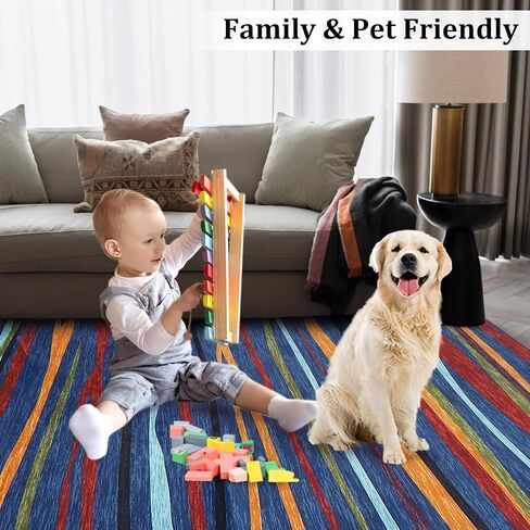 Zacoo Runner Rug 2x6 Rug Washable Rugs Runners for Hallways Abstract Rugs for Bedroom Non Slip Kitchen Mat with Rubber Backing Modern Area Rug Indoor Mats for Front Door Entry 2'x6' Blue Multi in Saudi Arabia