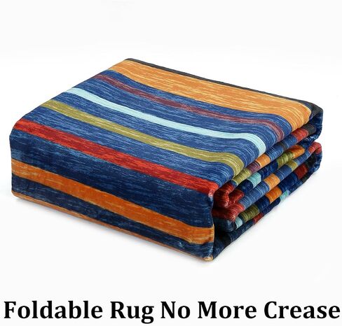 Zacoo Runner Rug 2x6 Rug Washable Rugs Runners for Hallways Abstract Rugs for Bedroom Non Slip Kitchen Mat with Rubber Backing Modern Area Rug Indoor Mats for Front Door Entry 2'x6' Blue Multi in Saudi Arabia