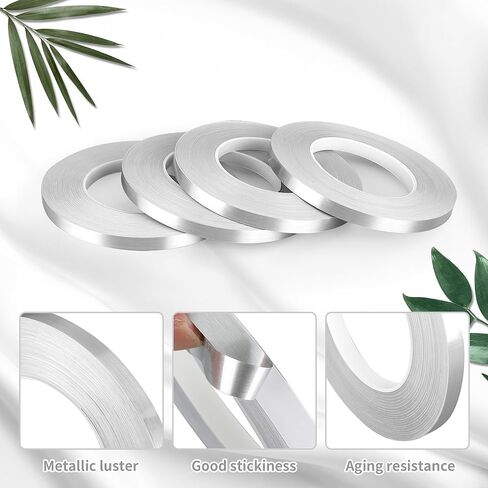 شريط رقائق ذهبي من MATUFF 5 لفات، 10 مم × 275 ياردة، شريط فيلم مايلر من البوليستر المعدني، مجموعة شريط واشي ذهبي للحرف الجدارية، لمسة مرآة، فنون الرسم والديكور وتغليف صندوق الهدايا in Kuwait