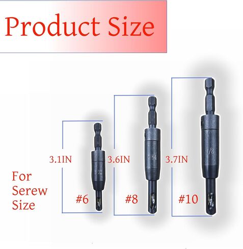 Upgraded Self Centering Drill Bit Set for 1/4 in Vix Bit Bosch Hex Shank Drill, 3/32", 7/64", 1/8", CC2430#6#8#10 Self Centering Drill Bit Center Finding Drill Bit, 3 Piece in Saudi Arabia