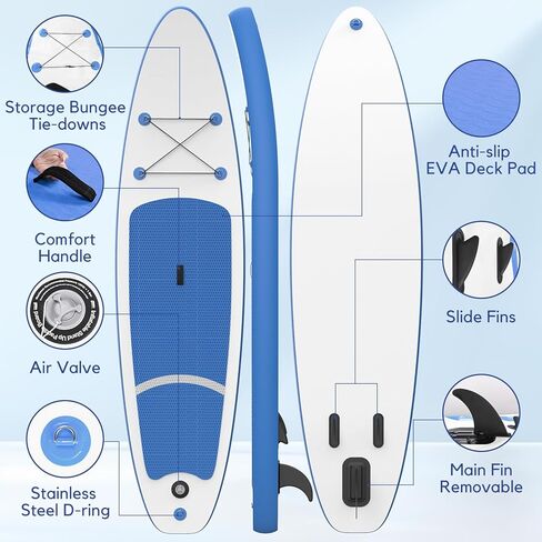 ألواح التجديف القابلة للنفخ مع ألواح التجديف SUP للبالغين، سطح EVA غير قابل للانزلاق in Kuwait