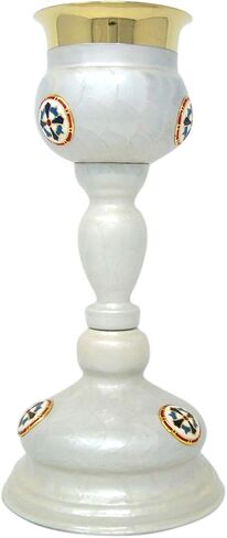 Needzo Chalice and Paten Set, Enamel Cross Details, Catholic Church Communion Supplies, 11 Inches in Saudi Arabia