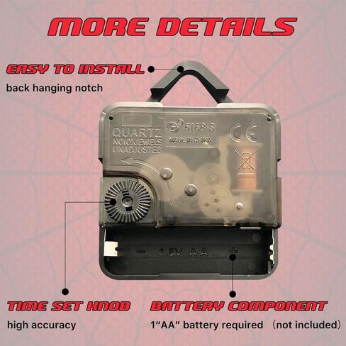 ساعة حائط للأبطال الخارقين للأطفال، ساعة حائط خشبية بدون إطار مقاس 12 بوصة، ساعة تناظرية صامتة تعمل بالبطارية، ديكور حائط منزلي لغرف النوم والمكتب، لوازم حفلات أعياد الميلاد للأولاد والبنات in Kuwait