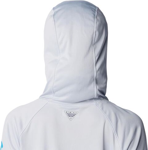 تيشيرت Tidal للسيدات من Columbia، بغطاء للرأس، شعار Cirrus Grey/Ocean Blue، 2X in Saudi Arabia