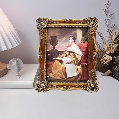 Vintage Picture Frame 8x10 Inch, Ornate Antique Photo Frames with Glass Front, Baroque Design, Tabletop & Wall Hanging, Photo Gallery, Gold in Saudi Arabia