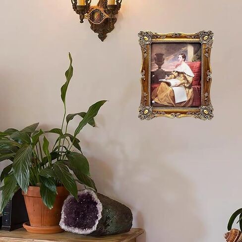 Vintage Picture Frame 8x10 Inch, Ornate Antique Photo Frames with Glass Front, Baroque Design, Tabletop & Wall Hanging, Photo Gallery, Gold in Saudi Arabia