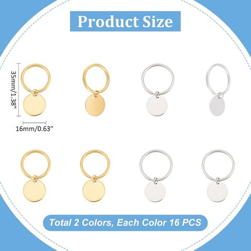 UNICRAFTALE 16pcs 2 ألوان سماعة الطبيب اسم العلامة للممرضات الفولاذ المقاوم للصدأ سماعة الطبيب علامة قلادة الديكور جولة سحر معرف العلامة مخصص التمريض معرف سماعة الطبيب سحر هدايا التخرج للأطباء in Kuwait