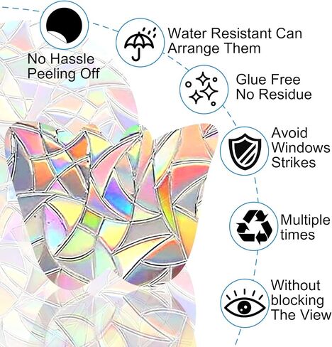 43PCS Anti Collision Window Stickers for Birds, Bird Anti-Collision Window Stickers Stars Moon UFO Designs to Save Birds from Window Collisions Window Clings for Birds in Saudi Arabia