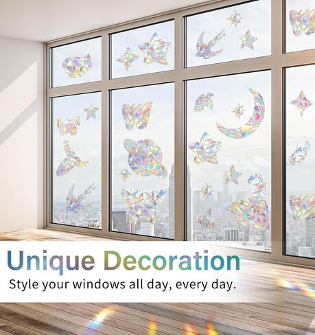 43PCS Anti Collision Window Stickers for Birds, Bird Anti-Collision Window Stickers Stars Moon UFO Designs to Save Birds from Window Collisions Window Clings for Birds in Saudi Arabia