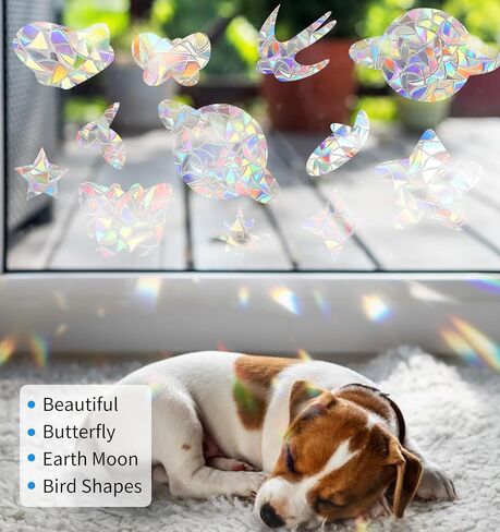 43PCS Anti Collision Window Stickers for Birds, Bird Anti-Collision Window Stickers Stars Moon UFO Designs to Save Birds from Window Collisions Window Clings for Birds in Saudi Arabia