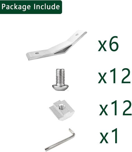 6 Set Silver 45 Degree/135 Degree Angle 4040 Series Aluminum Extrusion Profile Accessories，Aluminum Corner Brackets Profile with Mounting Screws and Nuts (135 Degree Angle Brackets) in Saudi Arabia