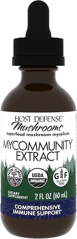 Host Defense, MyCommunity Extract، دعم المناعة المتقدم، مكمل الفطر مع عرف الأسد والريشي، عادي، 2 أونصة سائلة in Saudi Arabia