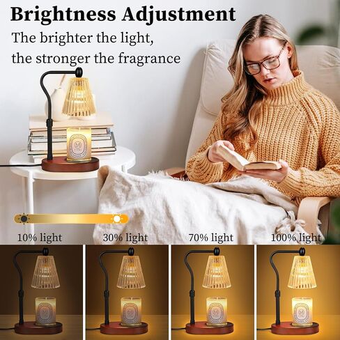 Lukasa Candle Warmer Lamp, Adjustable Height, with Timer and Dimmer, Gifts for Women Mom, House Warming Gifts New Home Decor, Wax Melt Warmer for Scented Jar Candles, with 2 Bulbs in Saudi Arabia