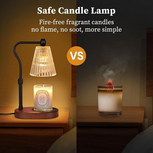 Lukasa Candle Warmer Lamp, Adjustable Height, with Timer and Dimmer, Gifts for Women Mom, House Warming Gifts New Home Decor, Wax Melt Warmer for Scented Jar Candles, with 2 Bulbs in Saudi Arabia