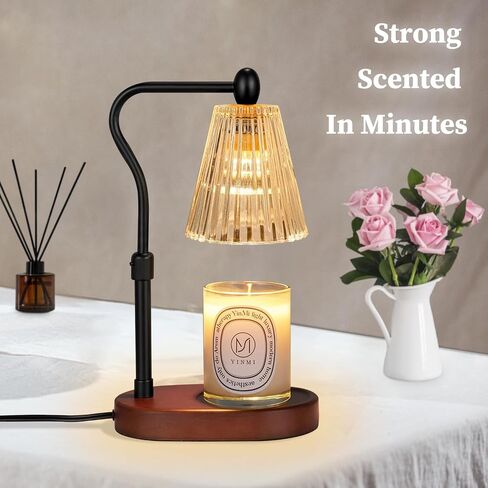 Lukasa Candle Warmer Lamp, Adjustable Height, with Timer and Dimmer, Gifts for Women Mom, House Warming Gifts New Home Decor, Wax Melt Warmer for Scented Jar Candles, with 2 Bulbs in Saudi Arabia