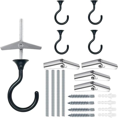Large Swag Ceiling Hooks Heavy Duty Swag Hook with Hardware for Hanging Plants Ceiling Installation Cavity Wall Fixing (4, Gold) in Kuwait