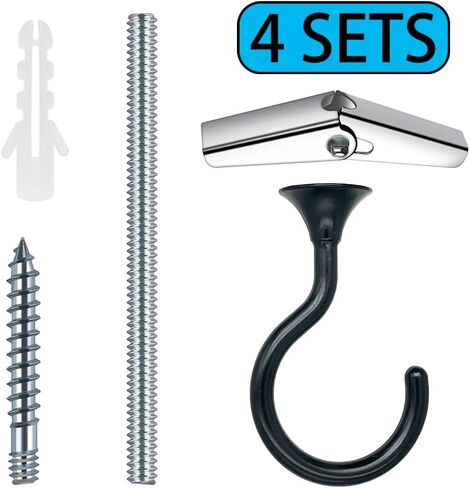 Large Swag Ceiling Hooks Heavy Duty Swag Hook with Hardware for Hanging Plants Ceiling Installation Cavity Wall Fixing (4, Gold) in Kuwait