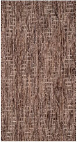 SAFAVIEH Courtyard Collection 2' x 3'7' Brown / Brown CY8522 Indoor/ Outdoor Patio Backyard Mudroom Accent Rug in Saudi Arabia