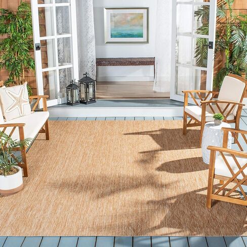 SAFAVIEH Courtyard Collection 2' x 3'7' Brown / Brown CY8522 Indoor/ Outdoor Patio Backyard Mudroom Accent Rug in Saudi Arabia