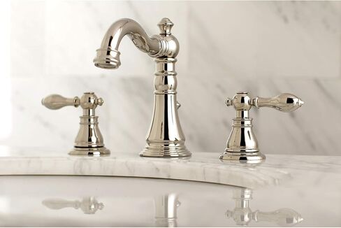 Kingston Brass FSC1979ACL American Classic Widespread Bathroom Faucet, 5-5/16 Inch in Spout Reach, Polished Nickel in Saudi Arabia