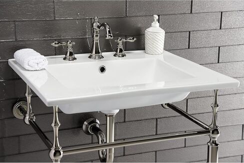 Kingston Brass FSC1979ACL American Classic Widespread Bathroom Faucet, 5-5/16 Inch in Spout Reach, Polished Nickel in Saudi Arabia