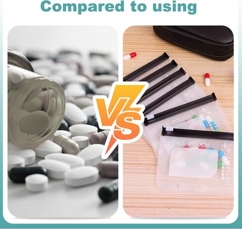 7 قطع من أكياس تنظيم حبوب الدواء، مناسبة لأكياس تخزين حبوب الدواء ذات الأوراق الفضفاضة مقاس A8، خالية من مادة BPA، حقيبة بسحاب قابلة لإعادة الاستخدام مقاس 3.4 بوصة × 4.3 بوصة، حقيبة تخزين صغيرة للأشياء مع قفل منزلق in Kuwait