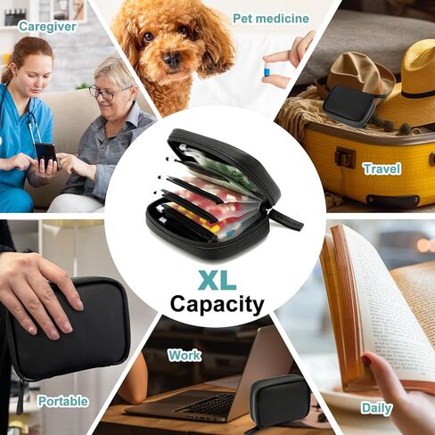 7 قطع من أكياس تنظيم حبوب الدواء، مناسبة لأكياس تخزين حبوب الدواء ذات الأوراق الفضفاضة مقاس A8، خالية من مادة BPA، حقيبة بسحاب قابلة لإعادة الاستخدام مقاس 3.4 بوصة × 4.3 بوصة، حقيبة تخزين صغيرة للأشياء مع قفل منزلق in Kuwait