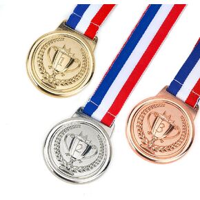 Gold Silver Bronze Award Medals 2.3 Inches,Olympic Style Winner Medals Gold Silver Bronze Prizes for Contests with Neck Ribbon for Sports, Competitions, Tournaments, for Kids and Adults