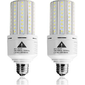 ZP 2-Pack Led Light Bulb 400W Equivalent 6250 Lumen 5000k Cool Daylight White E26/E27 Medium Base 50W Led Corn Light for Outdoor Indoor Lamp Area Garage Warehouse Workshop Street Backyard New Upgrade