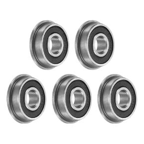 uxcell 5pcs F696-2RS Flanged Ball Bearing 6x15x5mm Chrome Steel Double Rubber Seals Miniature Bearing, Deep Groove Ball Bearings, P6 (ABEC 3)