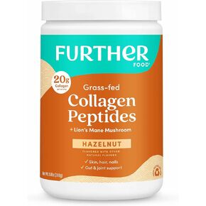 Further Food Grass Fed Matcha Collagen Peptides Supplement Powder - Organic Matcha & Cordyceps for All Day Energy, Mental Clarity & Immunity & Premium for Gut Health, Joints, Skin, Hair & Nails