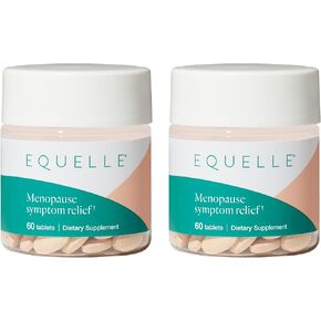 EQUELLE Multi-Symptom Menopause Relief Supplement for Women, Plant-Based S-Equol, Non-Hormonal & Non-Prescription, Fewer Hot Flashes, More Sleep, Relieves Muscle Aches, 120 Tablets
