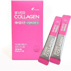 EVER COLLAGEN TIME NEWTREE Biotin Cell Low Molecular Weight Marine Collagen Peptides Powder Packet, Protein Powder Supplement for Skin Hair Nail, Travel Packs - Taking Without Water, 30 Sticks