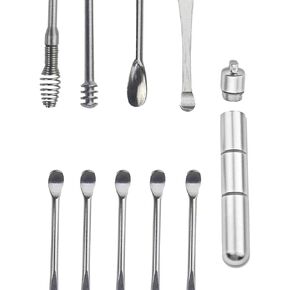 10Pcs Ear Pick Ear Wax Removal Kit, Stainless Steel Ear Wax Removal Ear Cleaning Tool Kit,Ear Picks Digger Tweezers Spiral Spring Ear Spoon Set for Cleaning Ear Dirt