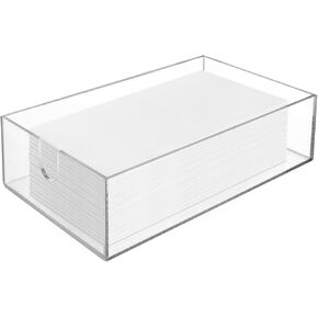 Acrylic Napkin Holder, Rectangle Towel Holder Tray for Bathroom, Clear Modern Design Guest Towel Holder for Bathroom, Kitchen, Acrylic Tray Perfect for Paper Hand Towels & Bathroom Accessories