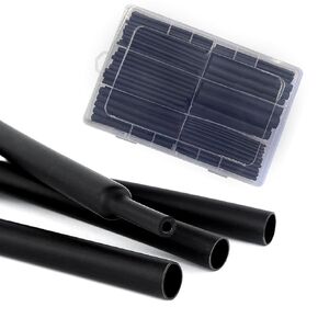 Heat Shrink Tubing Kit - 3:1 Ratio Adhesive Lined, a resistant Shrink Wrap - Industrial Heat-Shrink Tubing Black-180PCS