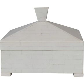 Creative Co-Op Decorative Storage Pyramid Lid and Knob, Ivory Box