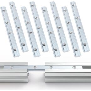 2020 Series Aluminum Profile Straight Line Connector，Inner Straight Carbon Steel Zinc Plating Bracket Fastener with M5 Screw ，for T Slot 6mm Aluminum Extrusion Profile Accessories Pack of 8