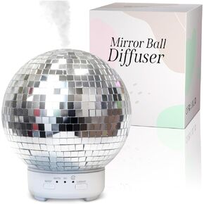 Mirror Ball Diffuser – Reflective Disco Ball Essential Oil Diffuser Spinning with Color-Changing Night Lights, Misting Modes & Timer Modes | Cute Disco Ball Diffuser for Home, Dorm & Classroom