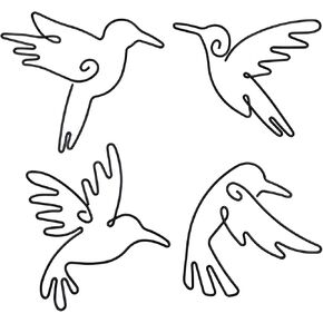 KRSHEMDE Metal Hummingbird Wall Art Decor, Metal Bird Wall Decor, Black Flying Birds Wall Decor, Bedroom Living Kitchen Chic Modern Decoration